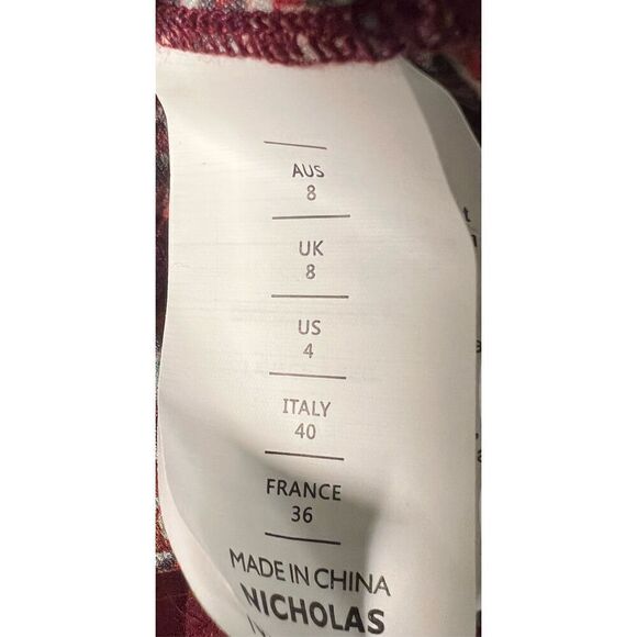 NICHOLAS Devan gathered snake-print crepe mini dress in Burgundy NWT Size 4 - Picture 9 of 11